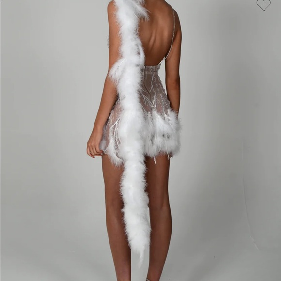 The dolls house-PEARLA DRESS - mini embellished feather dress - Picture 2 of 5